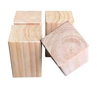 HBSVKLYNX estensori di mobili da letto di legno, Rialzi for mobili in legno da 8 cm, confezione da 4 misure multiple, colore legno(8x8cm)