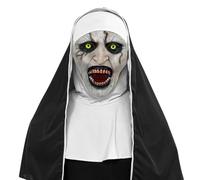 HBWHNIU Maschera da Suora di Halloween, Halloween Maschera Nun, Maschera Nun Scary Latex Masque, Maschera di Halloween con Teschio per Adulti, per Halloween Carnival Cosplay Costume Vestirsi