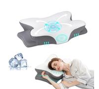HBYGE Cuscini in memory foam, cuscino ergonomico per alleviare il dolore al collo, cuscino da letto per dormire, cuscino cervicale per il collo, per dormire, schiena, stomaco con federa fresca,