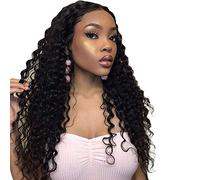 HBYLEE - 13 x 4lace frontale a onda profonda lunga nera 150% densità capelli umani 14 pollici [colore: 14 pollici]