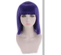 HBYLEE - 14 pollici Rettilineo Nero Bianco Rosa Rosso Blu Breve Bob Parrucche Per Le Donne Sintetiche Anime Cosplay Partito Parrucca Con Pony 8 Colori Viola[Colore: Viola]