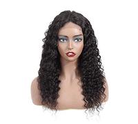HBYLEE - 4 parrucca frontale lunga onda profonda nera 150% densità capelli umani 16 pollici [colore: 16 pollici]