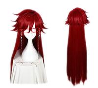 HBYLEE - Anime Coer Wig. Black Butler Grell Sutcliff Red Long Fashion Party Anime Cosplay Costume Natale Halloween Parrucca [Colore: Onecolor]