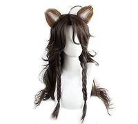 HBYLEE - Anime Coer Wig. Twisted Wonderland Cosplay Leona Kingsscholar Parrucca di Leone Re Cicatrice Intrecciata Capelli Lunghi Ricci Marroni Uomini Donne Giochi Di Ruolo Particello[Colore]