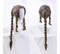 HBYLEE - Anime Coser Gioco Ffvii Aerith Cosplay Parrucca da donna capelli intrecciati Final Fantasy Vii Cosplay Parrucche Aerith Gainsborough + cappuccio libero [Colore]