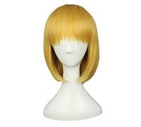 HBYLEE Anime Coser pruik Anime attacco su Titan Armin Arlert Cosplay Giallo parrucca corta + parrucca capelli sintetici dorati anime feste accessori di scena ragazze donne [colore: Onecolor]