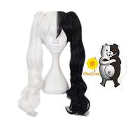 HBYLEE Anime Coser pruik Anime Monokuma Cosplay Parrucca lunga in bianco e nero capelli sintetici Dangan Ronpa+ Parrucca per feste Gioco di ruolo [Colore: Onecolor]