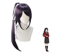 HBYLEE Anime Coser pruik Cosnble Sayaka Igarashi Parrucca Anime Kakegurui Giocatore Giocatore Cosplay Costume Capelli Lunghi Neri con Ciondolo Keychain [Colore: Onecolor]
