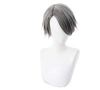 HBYLEE Anime Coser pruik Cosnoble Aesop Carl Gioco di Parrucca Identity V Grigio Cosplay Capelli lunghi grigi con ciondolo Keychain [Colore]