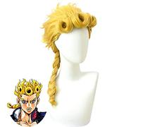 HBYLEE Anime Coser pruik Giorno Giovanna Parrucca Anime JoJoJo' s bizzarro Adventure Roll Cosplay capelli sintetici gialli alta fibra + parrucca di marca [Colore]