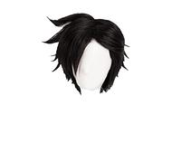 HBYLEE Anime Coser pruik Haikyuu! Tetsurou Kuroo- Tetsurou Cosplay parrucche corte nere resistenti al calore + cappuccio parrucca [Colore]