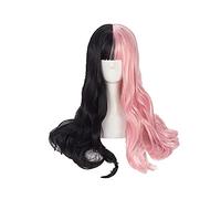 HBYLEE Anime Coser pruik Lolita Cosplay Parrucca 6 0 cm ondulata lunga nera mista rosa Ombre Pony dolce parrucca sintetica resistente al calore + cappuccio parrucca [Colore]