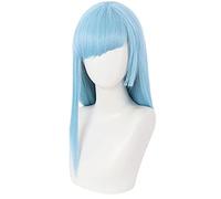 HBYLEE Anime Coser pruik Miwa Kasumi Parrucca cosplay anime Jujutsu Kaisen misto blu parrucche lunghe dritte con pony, accessori per cosplay per donne e ragazze con cappuccio della parrucca [Colore: