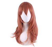 HBYLEE Anime Coser pruik - Parrucca lunga per motosega da uomo, angelo, diavolo, per cosplay, colore arancione, marrone, in fibra resistente al calore, con parrucca, per Halloween, feste, gioco di