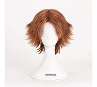 HBYLEE Anime Coser pruik Persona 4: L'animazione Yosuke Hanamura Cosplay parrucche marrone corto parrucca sintetica resistente al calore + cappuccio parrucca [Colore]
