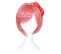 HBYLEE - Anime Coser pruik Sayori Cosplay.DDLC. Cosplay donne ragazze parrucca rosa corta cosplay anime Cosplay parrucche sintetiche resistenti al calore Halloween [Colore: Onecolor]