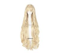 HBYLEE - Anime Coser pruik Volcaloid3 Seeu Cosplay Parrucche 100 cm bionda bionda ricci ondulati resistenti al calore, parrucca sintetica + cappuccio [Colore: Onecolor]
