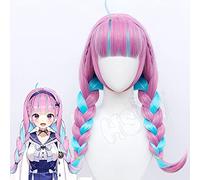 HBYLEE Anime Coser pruik VTUBER Hololive Minato Aqua Parrucca Cosplay misto blu rosa treccia capelli posteriore parrucca sintetica + parrucca [colore: Onecolor]