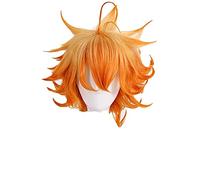 HBYLEE Anime Coser pruik Yakusoku No Neverland La promessa Neverland Emma Cosplay parrucca corta arancione resistente al calore + cappuccio parrucca [Colore: Onecolor]