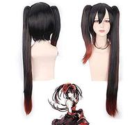 HBYLEE Anime Coser Wig Date Un incubo Live Nightmare Tokisaki Kurumi Cosplay Wig resistente al calore capelli sintetici marrone Cosplay Mixples Costume One Toeuil Tokisaki Parrucca PL-147 [Colore: