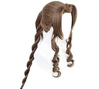 HBYLEE Anime Coser Wig Final Fantasy VII AERITH Gainsborough Cosplay Parrucche Marrone Lunghe Courly Cosplay Peruca + Parrucca Parrucca Resistente al calore Sintetica [Colore: secondo il piano]