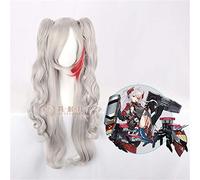 HBYLEE Anime Coser Wig Gioco Azur Lane Principe Eugen Parrucca Cosplay Costume Argento Grigio Gradiente Lungo Curly Doppia Coda Pelucas [Colore]