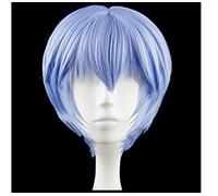 HBYLEE Anime EVA Ayanami Rei Cosplay Wig Short Light Blue Heat Resistant Synthetic Hair Wig + Wig Cap [Colore]