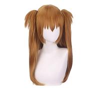 HBYLEE - Cosplay Wig For EVA Asuka Langley Soryu Long Brown Double Horsetail Halloween Costume Wig [Colore: marrone]