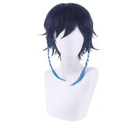 HBYLEE - Cosplay Wig For Genshin Impact Venti Wig Gradient Short Braide Venti Halloween Carnival Party Role Play Wig [Colore: Gradient]
