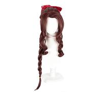 HBYLEE - Final Fantasy VII Aerith Cosplay Parrucche Ff7. Cosplay marrone lungo riccio capelli sintetici resistenti al calore [Colore: Onecolor]