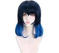 HBYLEE Hsiu Hashibira Inosuke Wig Mask Cosplay Wig Ani: Black and Blue Gradient Color Wig Other Wig [Colore]