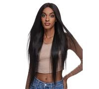 HBYLEE Human Hair Wigs for Women 150 Density Straight Human Hair V Part Wig for Cocktail Party,Colore: nero 150density/Taglia: 20 inch