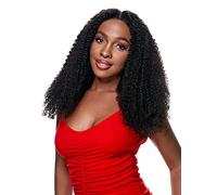 HBYLEE Human Hair Wigs for Women Curly Woven V Part Human Hair Wig for Cocktail Party,Colore: nero 180density/Misura: 10 pollici