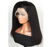 HBYLEE Human Lace Wigs 13 x 4 Lace Front Short Afro Straight Human Hair Wig for Black Women ,Colore: 150Density 13 x 4/Misura: 14 pollici