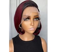 HBYLEE Human Lace Wigs 13 x 4 Lace Front Short Straight Human Hair Wig for Black Women, colore: 150 Density 13 x 4/taglia: 8 pollici