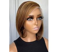 HBYLEE Human Lace Wigs 13 x 4 Lace Front Short Straight Human Hair Wig for Black Women, colore: 150 Density 13 x 4/taglia: 8 pollici