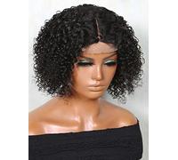 HBYLEE Human Lace Wigs 13 x 4 x 1 Pizzo Front Curly Human Hair Wig for Black Women ,Colore: 200Density 4 x 1/taglia: 6 pollici