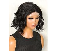 HBYLEE Human Lace Wigs 13 x 4 x 1 T-Part Lace Short Curly Human Hair Wig for Black Women ,Colore: 250Density 13 x 6 x 1/dimensioni: 6 pollici