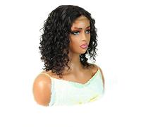 HBYLEE Human Lace Wigs 4 x 4 Lace Front Short Loose Wave Human Hair Wig for Black Women, colore: 150Density 4 x 4 Black/Größe: 14 inch