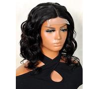 HBYLEE Human Lace Wigs T-Part Lace Curly Human Hair Wig for Black Women, colore: 180Density 4 * 1/Dimensioni:12 pollici