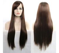 HBYLEE -ig for cosplay 11 colori 80cm sintetico lunghi capelli lisci parrucca nera grigio verde blu viola rosa parrucca Cosplay parrucche per donne marrone scuro