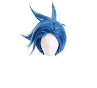 HBYLEE -ig for cosplay anime Coser pruik completamente bruciante salvataggio Galo Thymos Cosplay parrucca corta rettilineo blu resistente al calore sintetico parrucca+ parrucca cappuccio