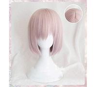 HBYLEE -ig for cosplay anime coser wig parrucca sintetica rosa grasso/grande ordine Mash Kyrielight Shielder Shielder Cosplay Wig resistente al calore in fibra + parrucca Cap 30,5 cm