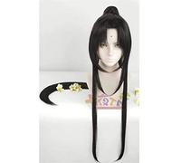 HBYLEE -ig for cosplay anime cosplay parrucca biamoxer 7 stili Gran Maestro della coltivazione demoniaca Wei Wuxian Styled nero lungo Cosplay parrucca rossa fascia stile libero 5