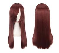 HBYLEE -ig for cosplay anime cosplay parrucca moda economica 60 cm lunga parrucca diritta Cosplay anime resistente al calore sintetico viola blu marrone nero bianco parrucche per le donne marrone