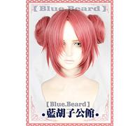 HBYLEE -ig for cosplay destino apocrifi Frankenstein Berserker Cosplay parrucca corta rosa resistente al calore parrucche sintetiche + cappuccio gratuito + due panini