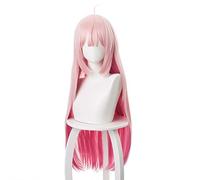 HBYLEE -ig for cosplay Maou-sama Ripetere Luna Eleganti Parrucche per cosplay da donna, 80 cm di lunghezza, capelli sintetici resistenti al calore, rosa sfumato, rosso, anime Cos
