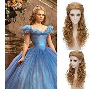 HBYLEE -ime 65 cm bionda mix ondulato lungo parte centrale stile capelli sintetici Cosplay parrucche piene per donne principessa Cenerentola parrucca [Colore]