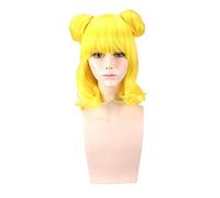 HBYLEE -ime Role Play Wig For Pripara Minami Mireiminami Mirei Yellow Cosplay Wig with Double Buns for Halloween Carnival Party [Colore]