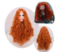 HBYLEE Movie Brave Princess Merida Wig Cosplay Costumes Mei Lida Long Curly Sintic Hair Halloween Party Role Play Wigs For Women[Colore: secondo il piano]